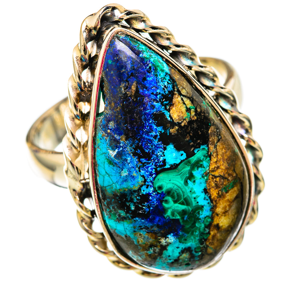 Chrysocolla In Malachite Rings handcrafted by Ana Silver Co - RING103830 - Photo 2