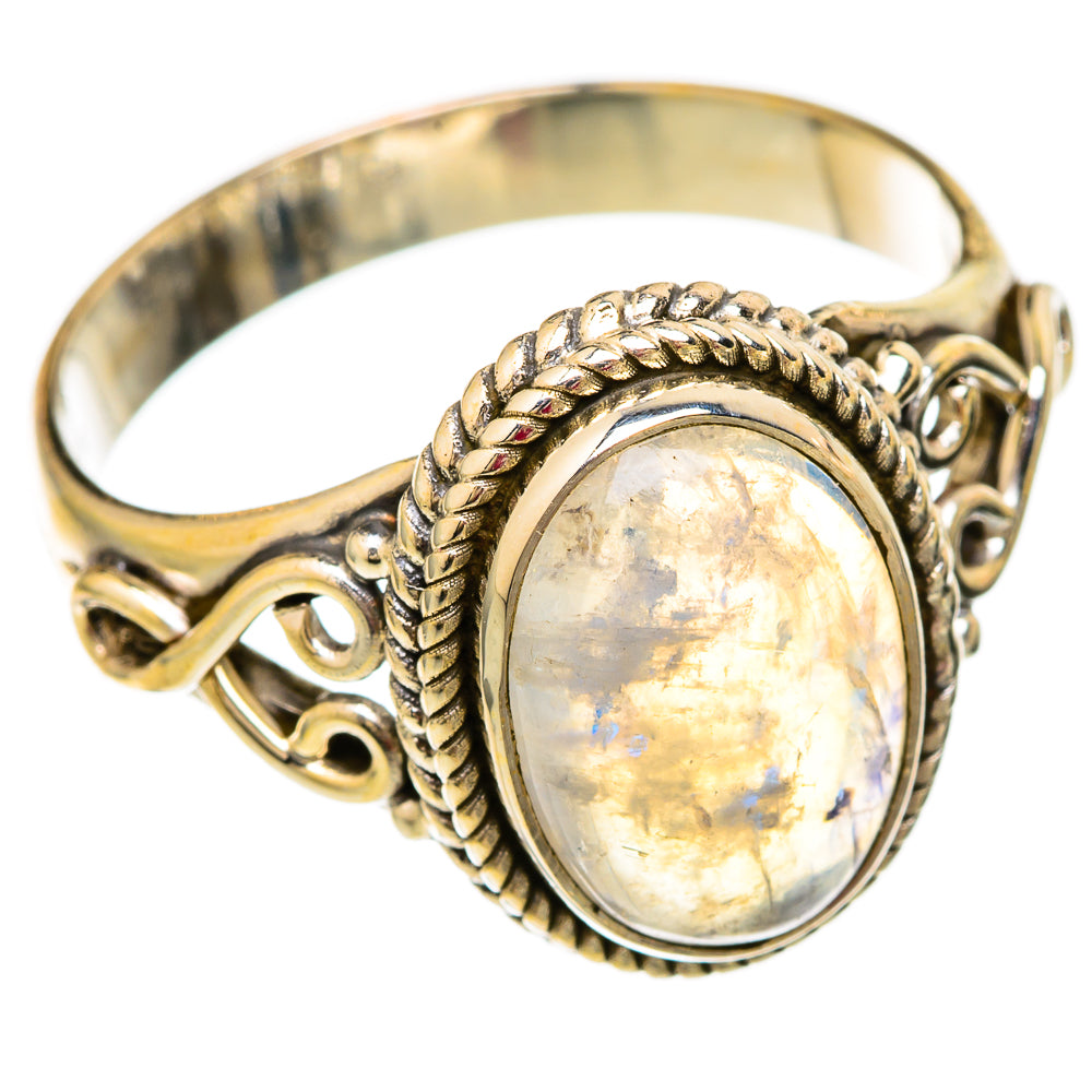Rainbow Moonstone Rings handcrafted by Ana Silver Co - RING103855 - Photo 2