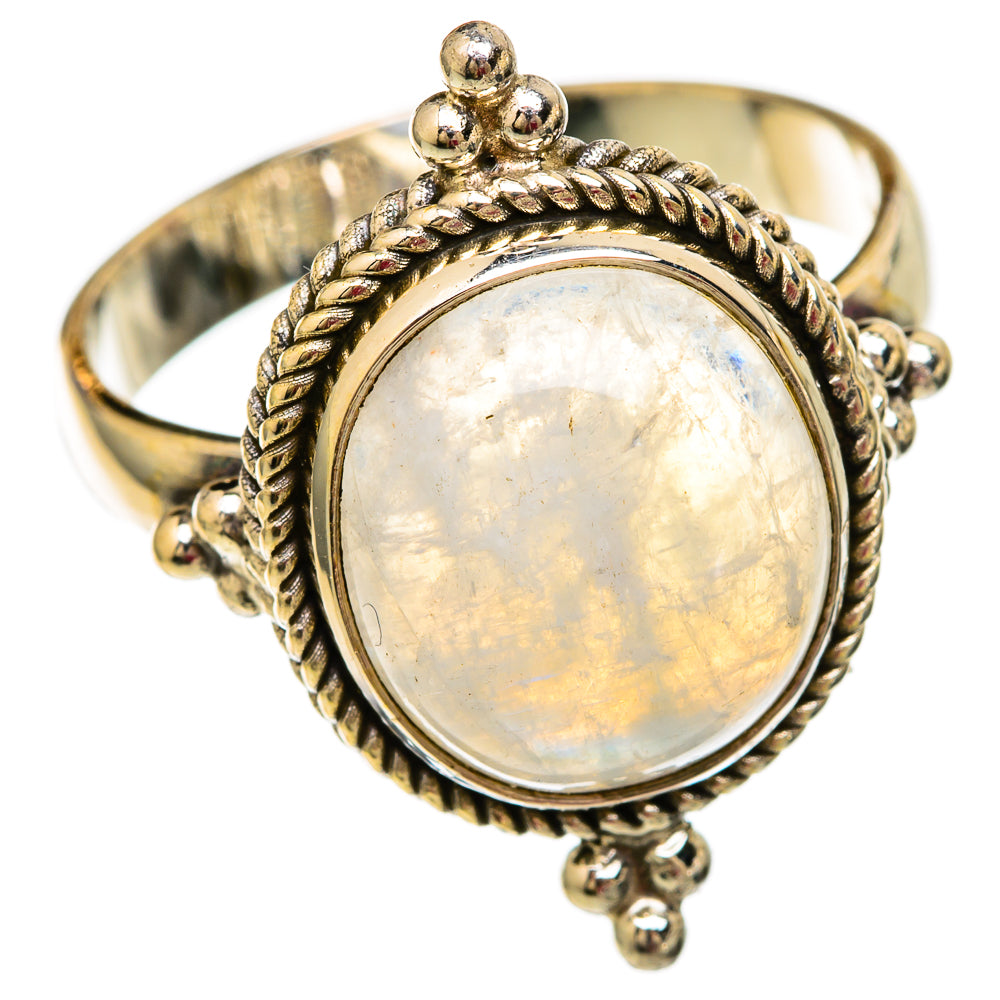 Rainbow Moonstone Rings handcrafted by Ana Silver Co - RING103863 - Photo 2