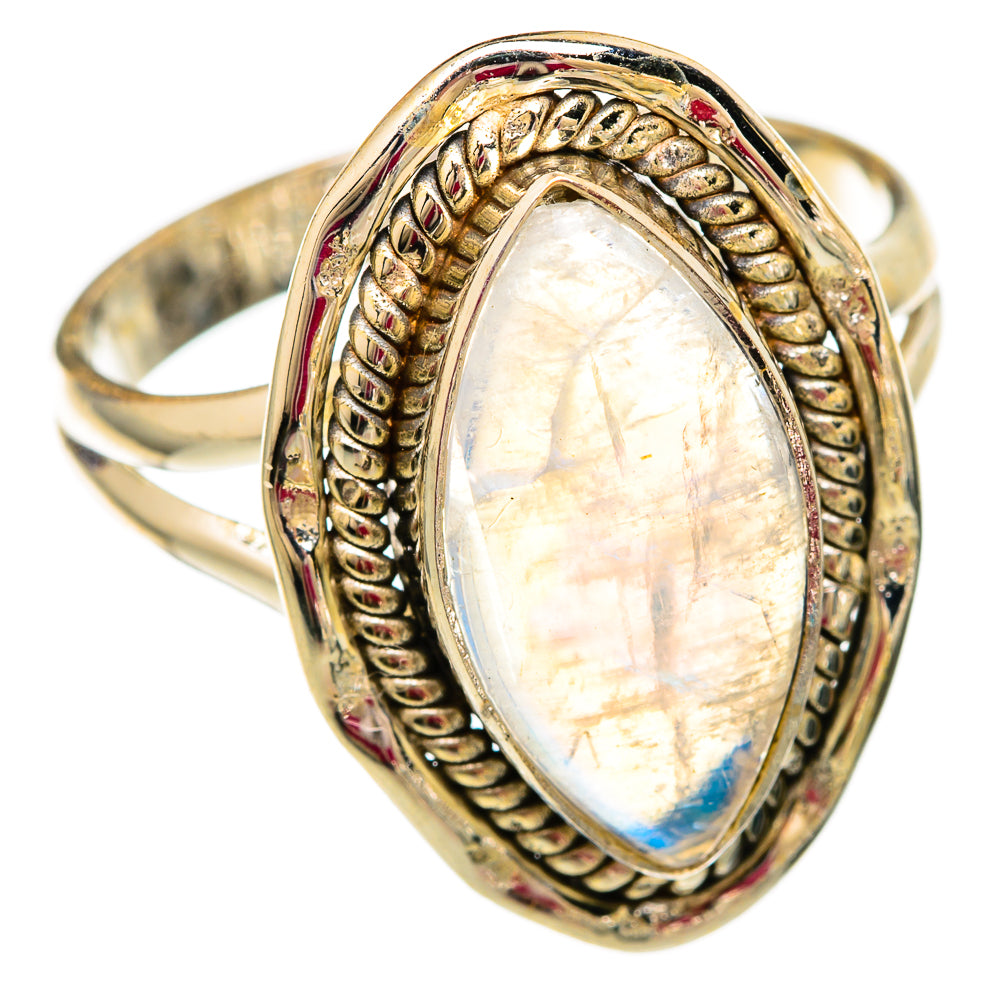 Rainbow Moonstone Rings handcrafted by Ana Silver Co - RING103864 - Photo 2