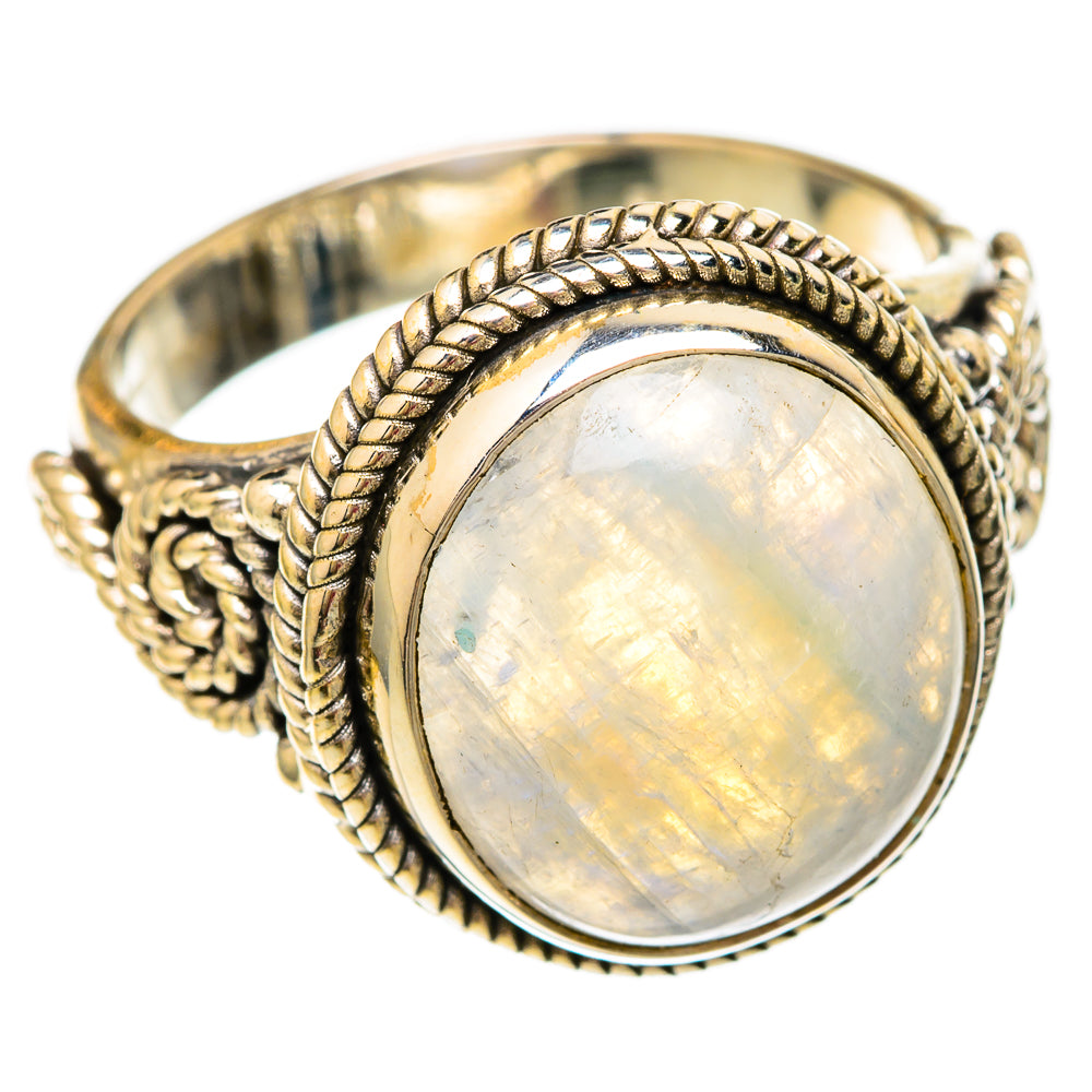 Rainbow Moonstone Rings handcrafted by Ana Silver Co - RING103865 - Photo 2