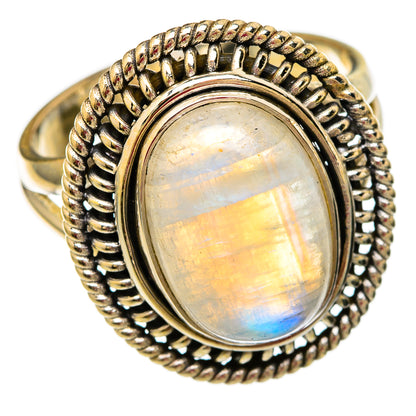 Rainbow Moonstone Rings handcrafted by Ana Silver Co - RING103872 - Photo 2
