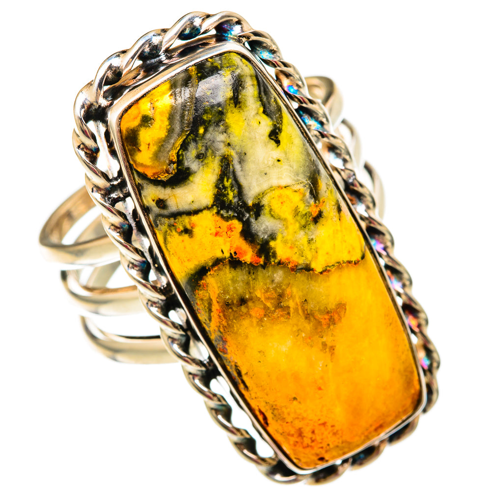 Bumble Bee Jasper Rings handcrafted by Ana Silver Co - RING103895 - Photo 2