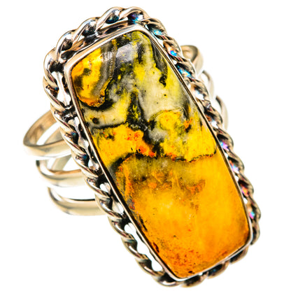 Bumble Bee Jasper Rings handcrafted by Ana Silver Co - RING103895 - Photo 2