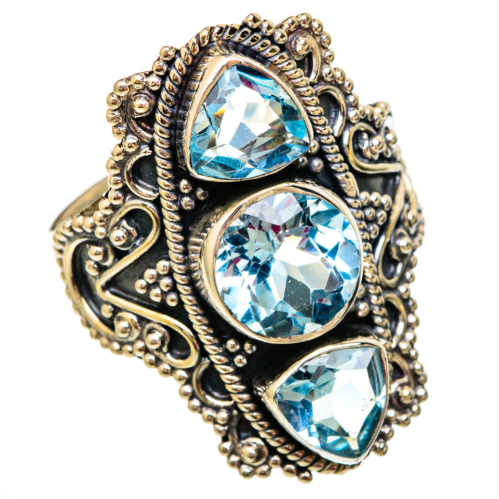 Blue Topaz Rings handcrafted by Ana Silver Co - RING103898