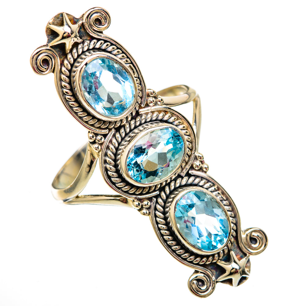 Blue Topaz Rings handcrafted by Ana Silver Co - RING103900 - Photo 2