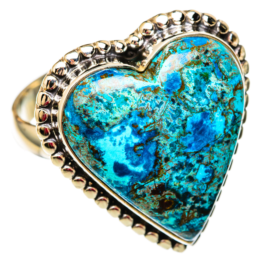 Chrysocolla In Malachite Rings handcrafted by Ana Silver Co - RING103907 - Photo 2