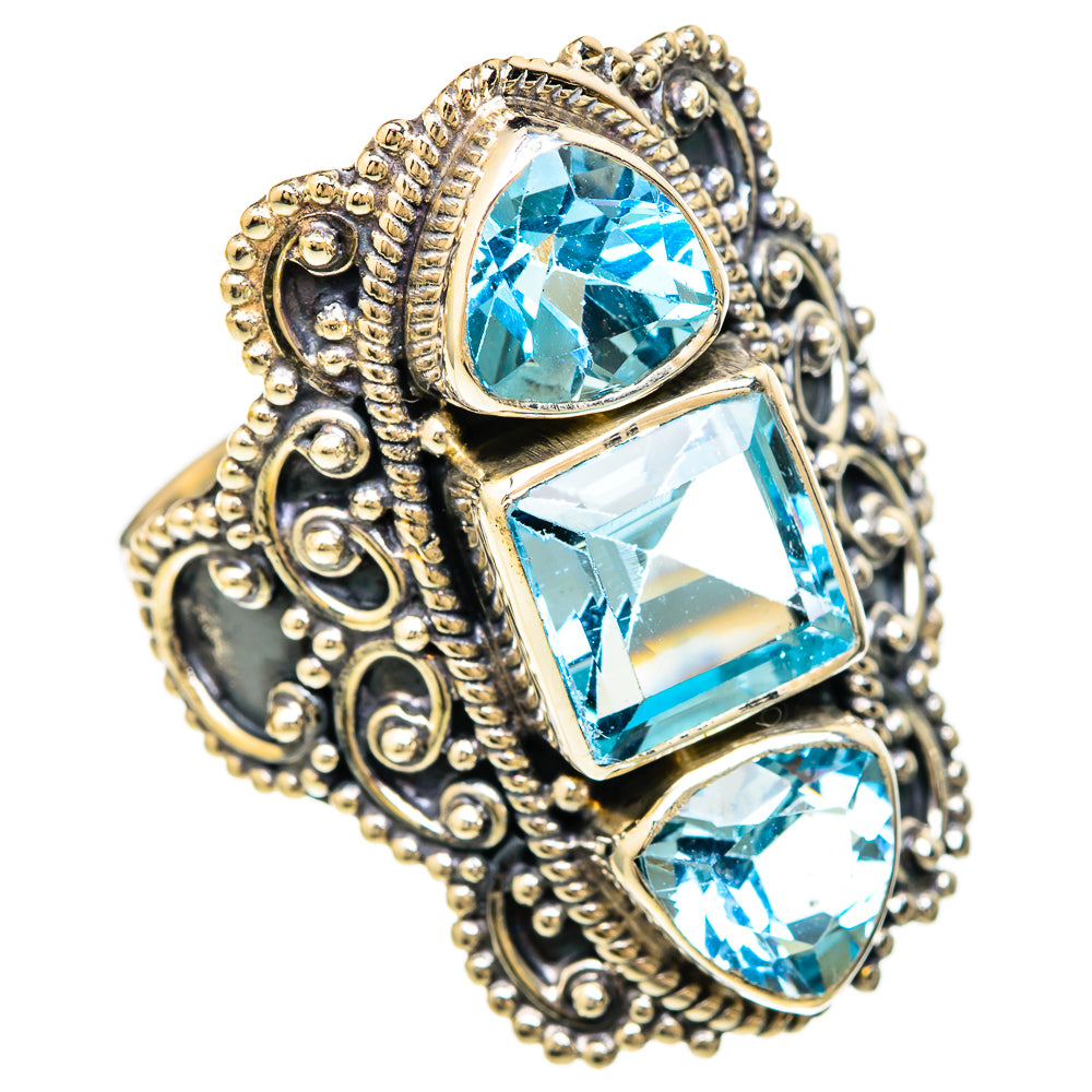 Blue Topaz Rings handcrafted by Ana Silver Co - RING103937