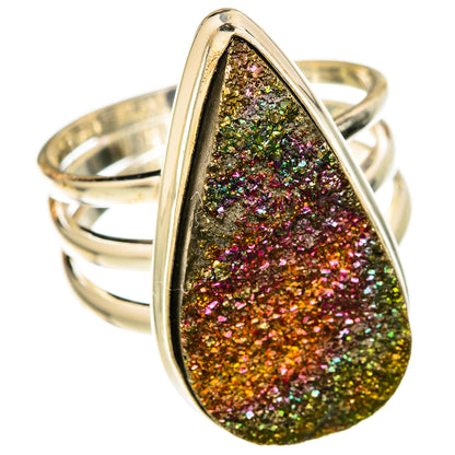 Spectro Pyrite Druzy Rings handcrafted by Ana Silver Co - RING103958 - Photo 2
