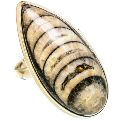 Orthoceras Fossil Rings handcrafted by Ana Silver Co - RING104007 - Photo 2
