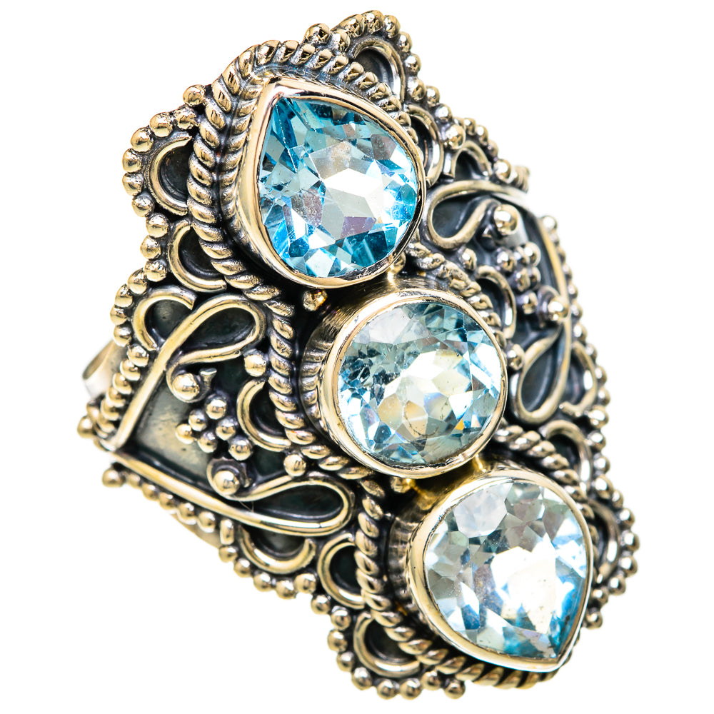Blue Topaz Rings handcrafted by Ana Silver Co - RING104009 - Photo 2