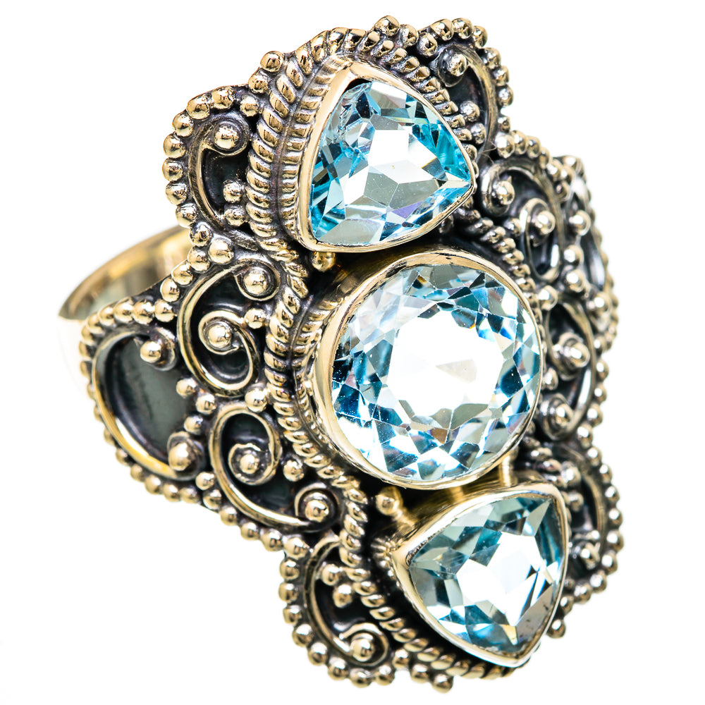 Blue Topaz Rings handcrafted by Ana Silver Co - RING104013 - Photo 2