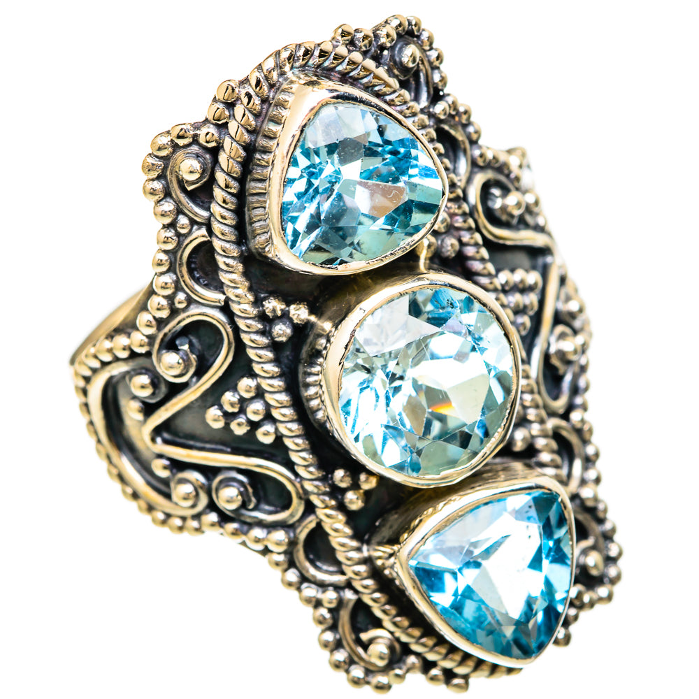 Blue Topaz Rings handcrafted by Ana Silver Co - RING104028 - Photo 2