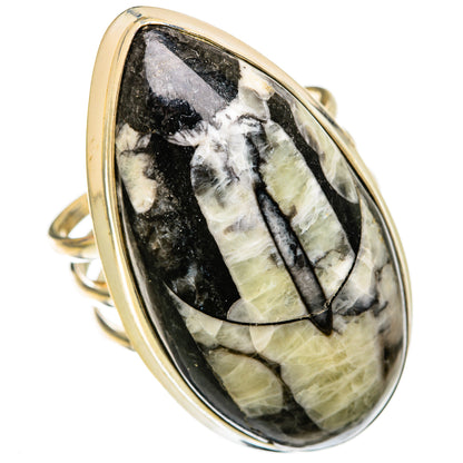 Orthoceras Fossil Rings handcrafted by Ana Silver Co - RING104042 - Photo 2