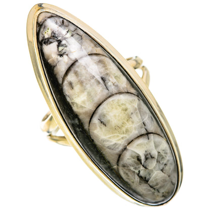 Orthoceras Fossil Rings handcrafted by Ana Silver Co - RING104043 - Photo 2