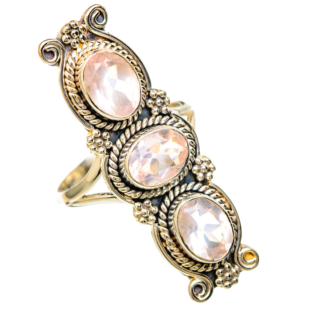 Rose Quartz Rings handcrafted by Ana Silver Co - RING104044