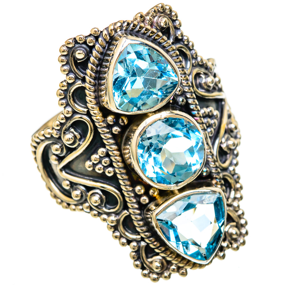 Blue Topaz Rings handcrafted by Ana Silver Co - RING104047 - Photo 2