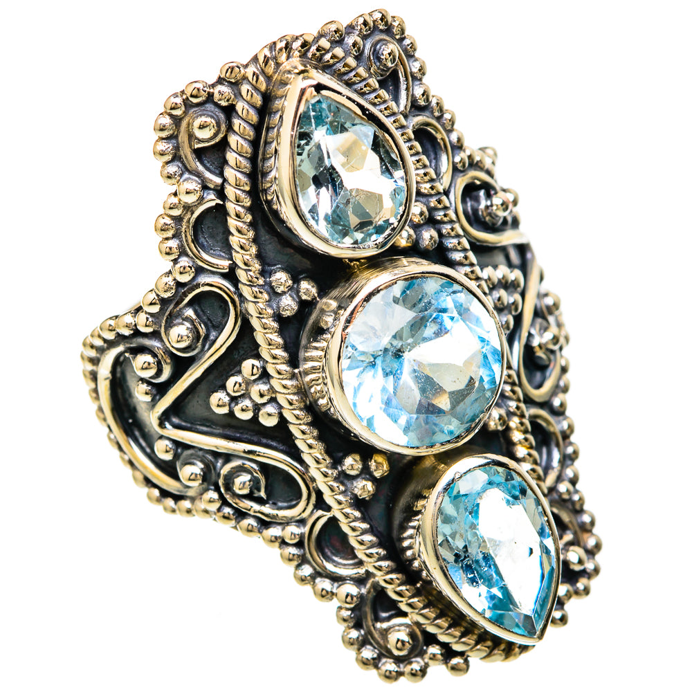 Blue Topaz Rings handcrafted by Ana Silver Co - RING104064 - Photo 2