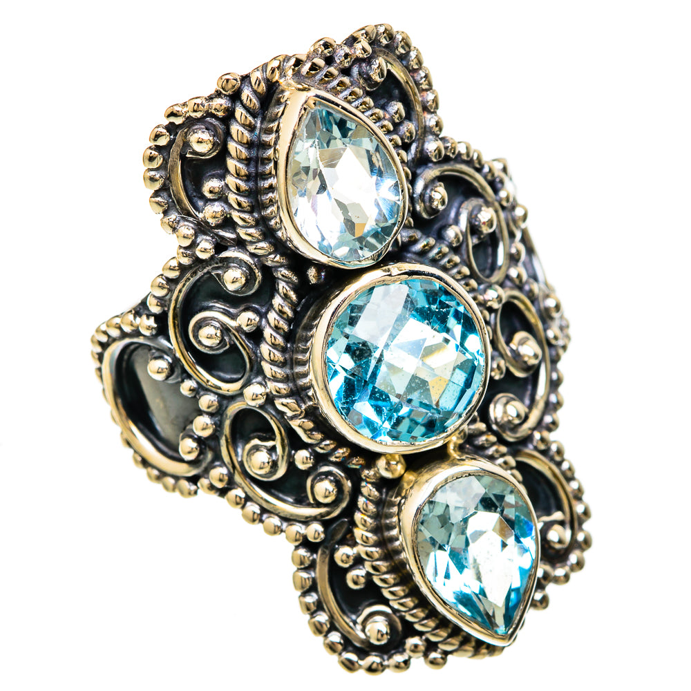 Blue Topaz Rings handcrafted by Ana Silver Co - RING104078 - Photo 2