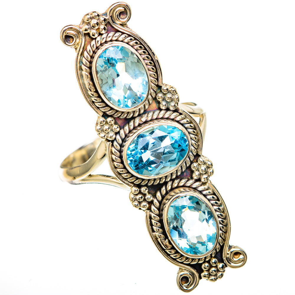 Blue Topaz Rings handcrafted by Ana Silver Co - RING104084 - Photo 2