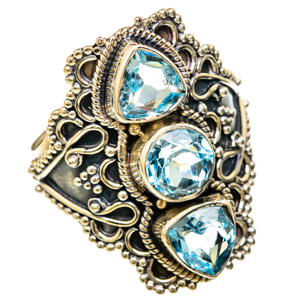 Blue Topaz Rings handcrafted by Ana Silver Co - RING104093 - Photo 2
