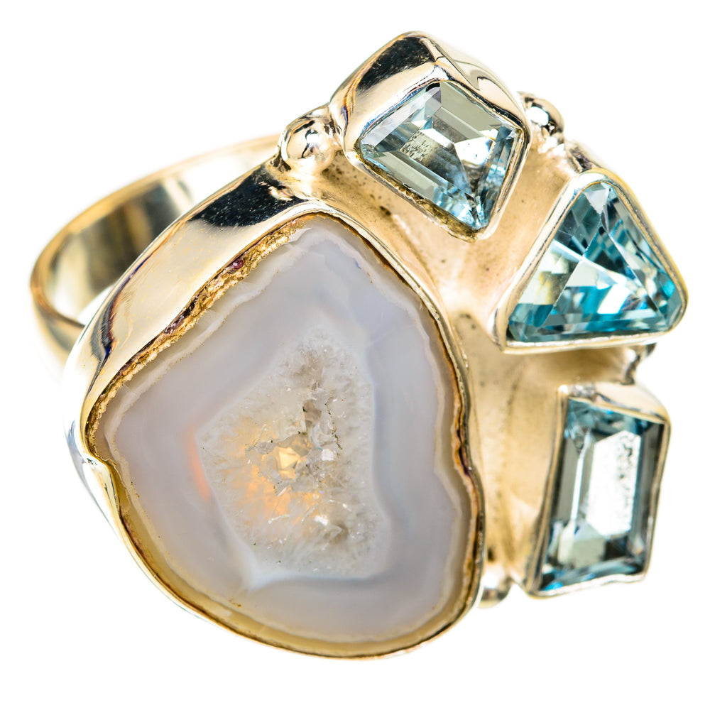 White Geode Slice Rings handcrafted by Ana Silver Co - RING104111