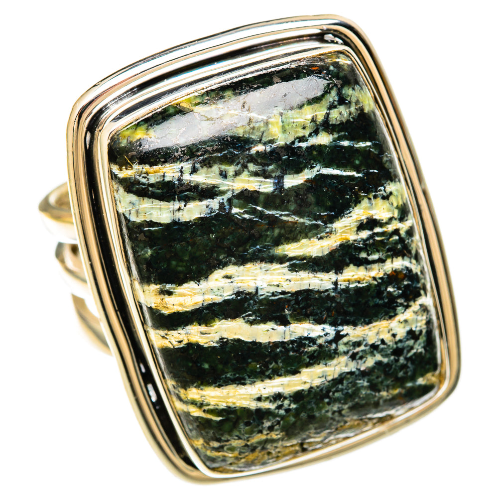 Lizard Jasper Rings handcrafted by Ana Silver Co - RING104113 - Photo 2
