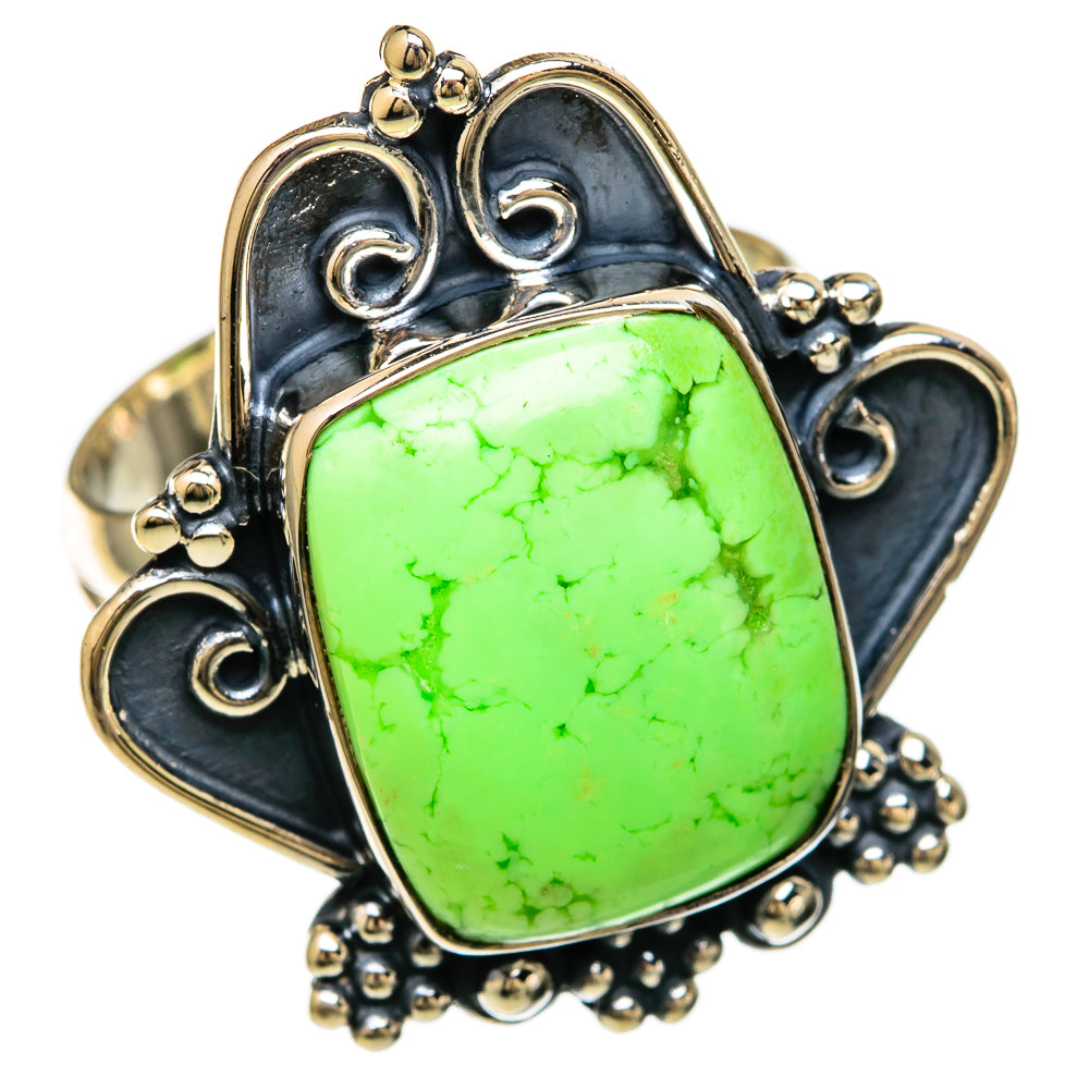 Lemon Chrysoprase Rings handcrafted by Ana Silver Co - RING104120 - Photo 2