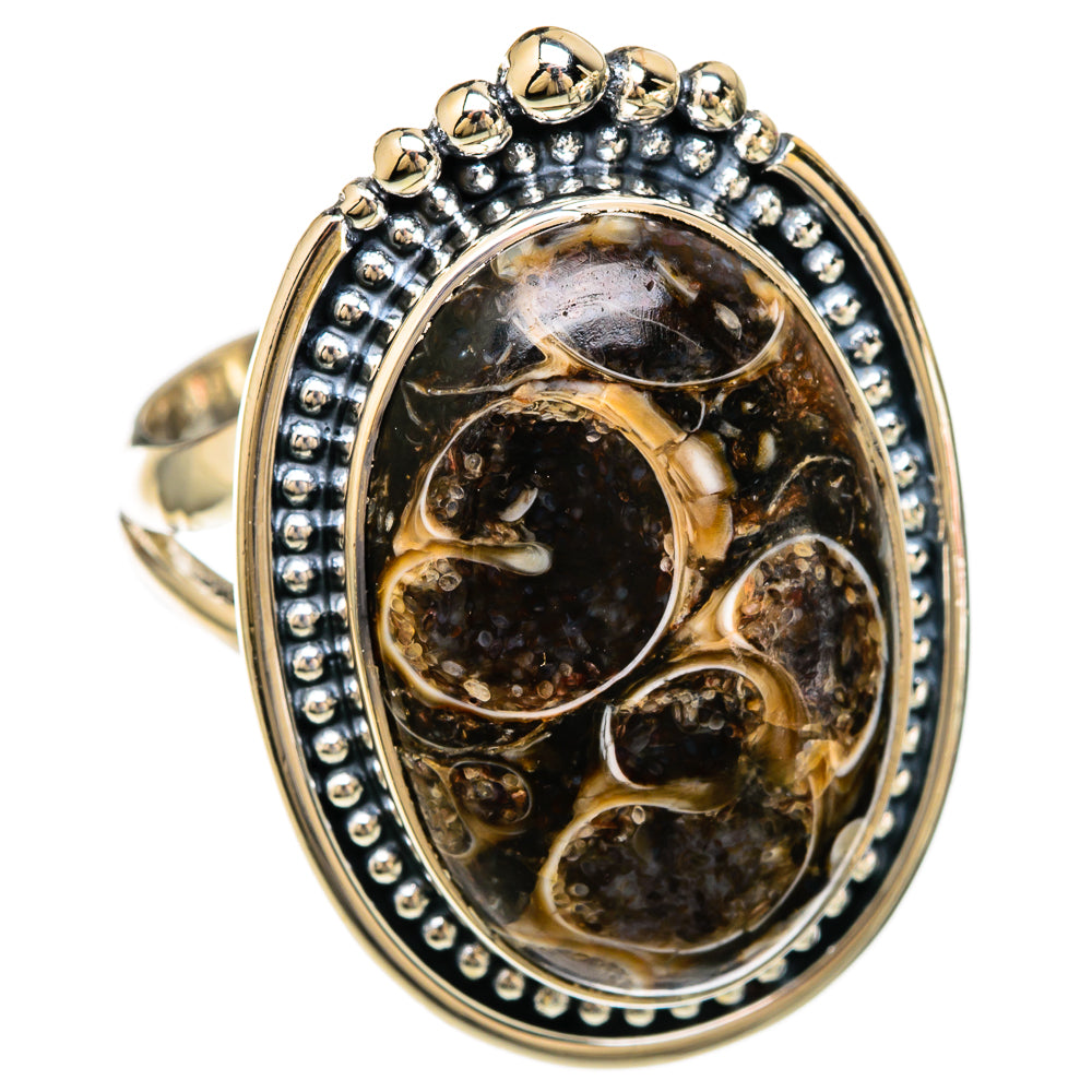 Turritella Agate Rings handcrafted by Ana Silver Co - RING104121 - Photo 2