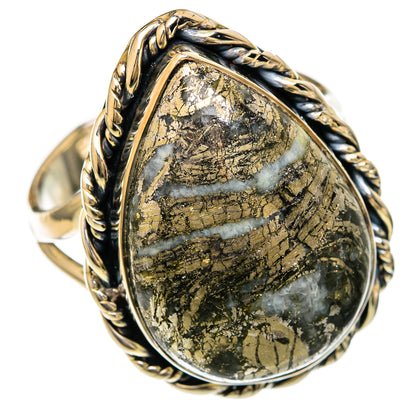 Pyrite Agate Rings handcrafted by Ana Silver Co - RING104132 - Photo 2