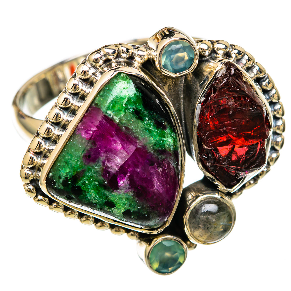 Ruby Zoisite Rings handcrafted by Ana Silver Co - RING104137 - Photo 2