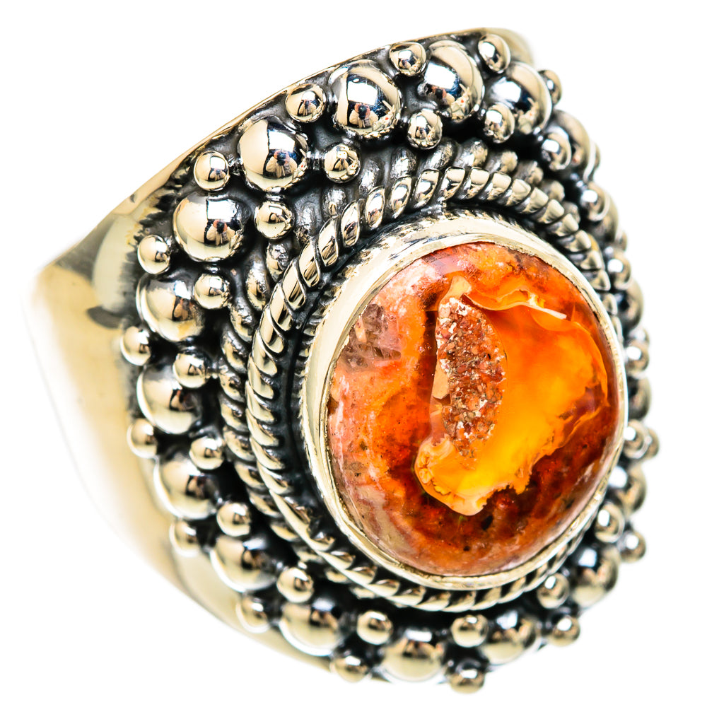 Mexican Fire Opal Rings handcrafted by Ana Silver Co - RING104140 - Photo 2