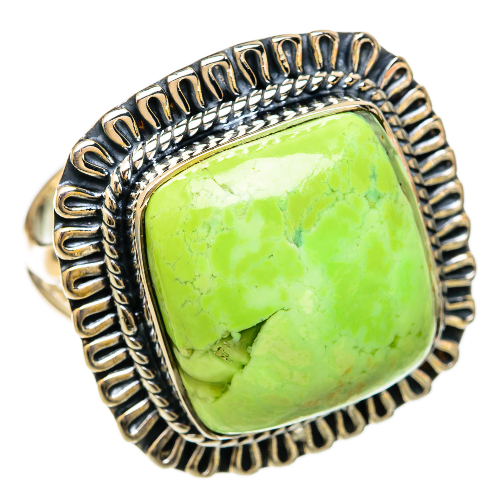 Lemon Chrysoprase Rings handcrafted by Ana Silver Co - RING104147 - Photo 2