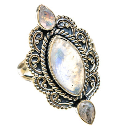 Rainbow Moonstone Rings handcrafted by Ana Silver Co - RING104162 - Photo 2