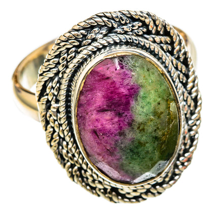 Ruby Zoisite Rings handcrafted by Ana Silver Co - RING104165 - Photo 2