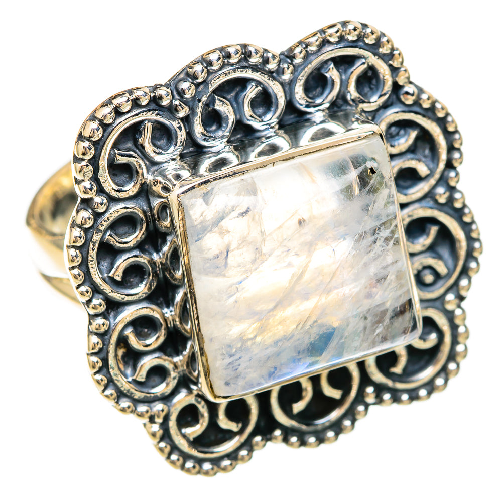 Rainbow Moonstone Rings handcrafted by Ana Silver Co - RING104184 - Photo 2