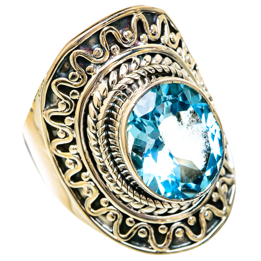Blue Topaz Rings handcrafted by Ana Silver Co - RING104190 - Photo 2