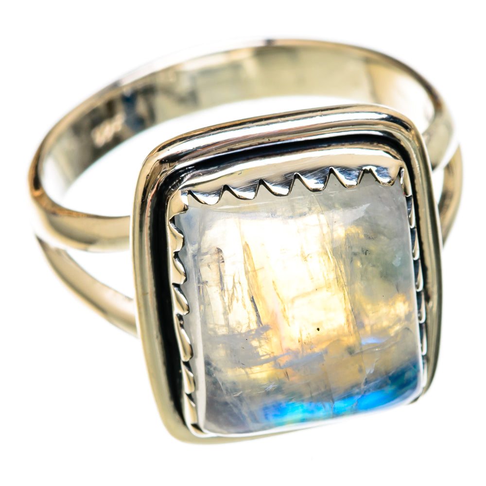 Rainbow Moonstone Rings handcrafted by Ana Silver Co - RING104205 - Photo 2