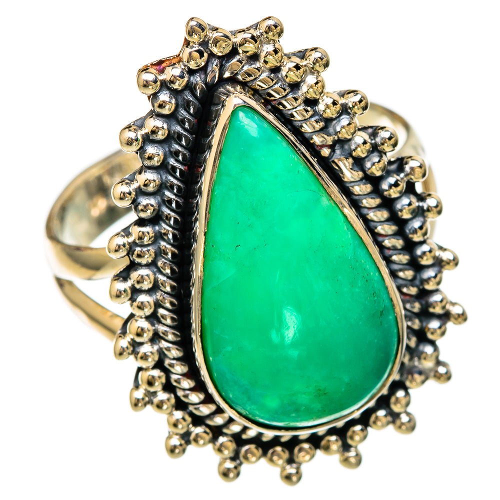 Chrysoprase Rings handcrafted by Ana Silver Co - RING104214 - Photo 2