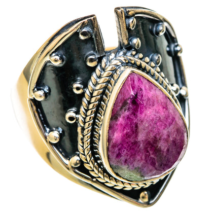 Ruby Zoisite Rings handcrafted by Ana Silver Co - RING104219 - Photo 2