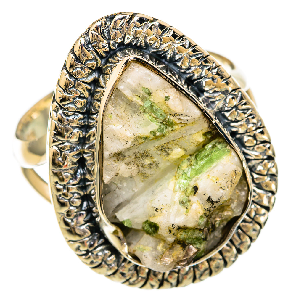 Green Tourmaline In Quartz Rings handcrafted by Ana Silver Co - RING104234 - Photo 2