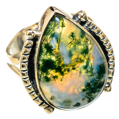 Green Moss Agate Rings handcrafted by Ana Silver Co - RING104262 - Photo 2