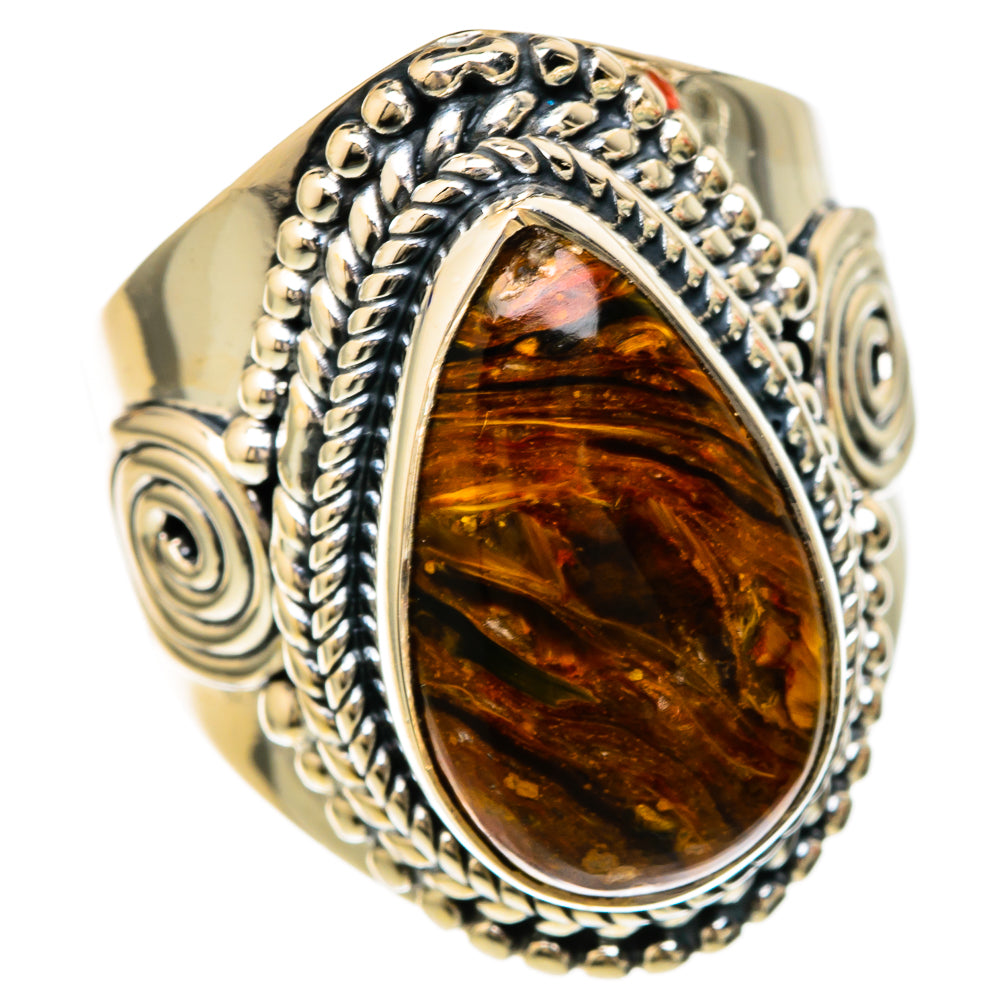 Golden Pietersite Rings handcrafted by Ana Silver Co - RING104269 - Photo 2