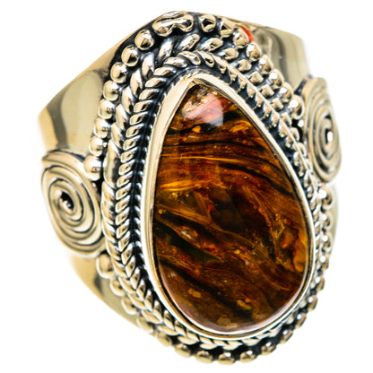 Golden Pietersite Rings handcrafted by Ana Silver Co - RING104269 - Photo 2