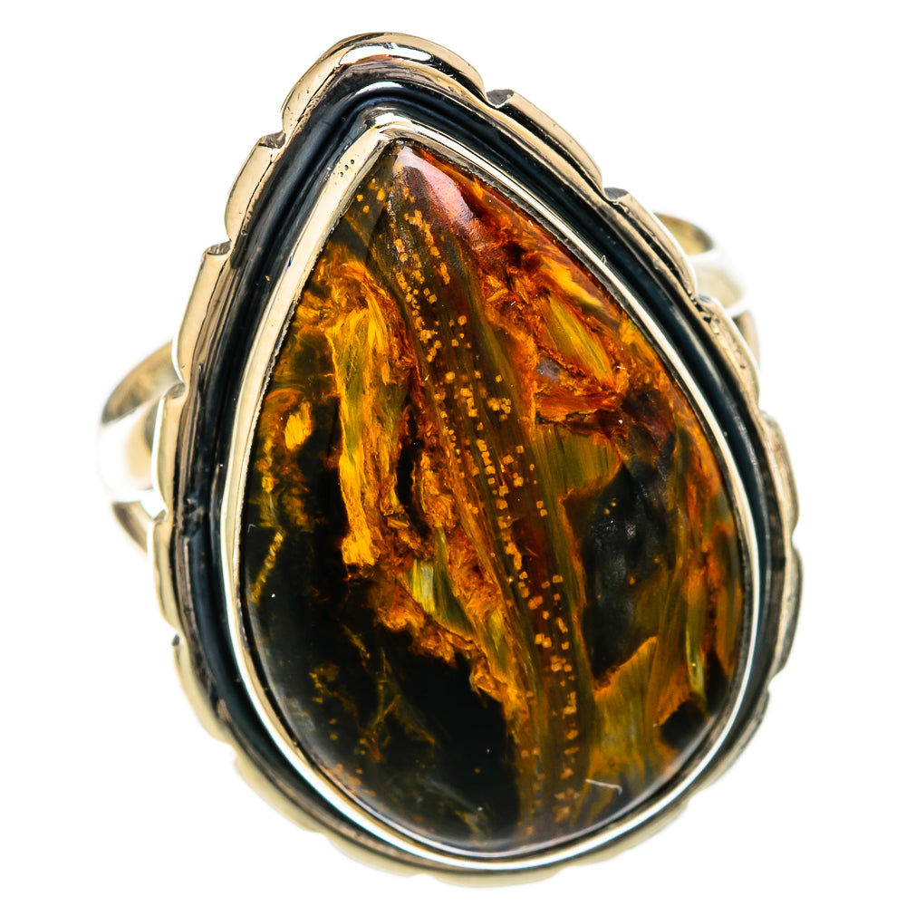 Golden Pietersite Rings handcrafted by Ana Silver Co - RING104289 - Photo 2