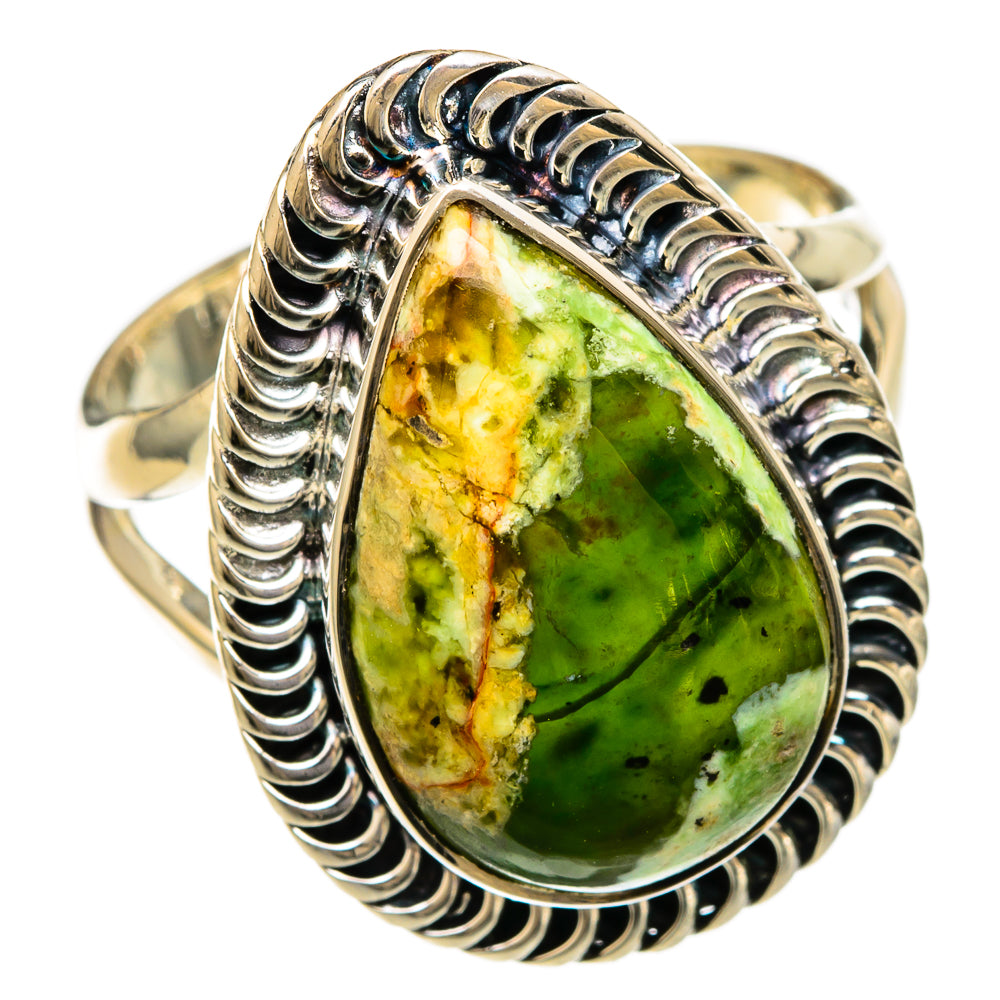 Australian Green Opal Rings handcrafted by Ana Silver Co - RING104301 - Photo 2