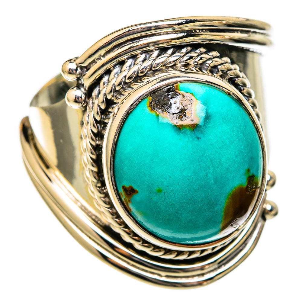 Tibetan Turquoise Rings handcrafted by Ana Silver Co - RING104332 - Photo 2