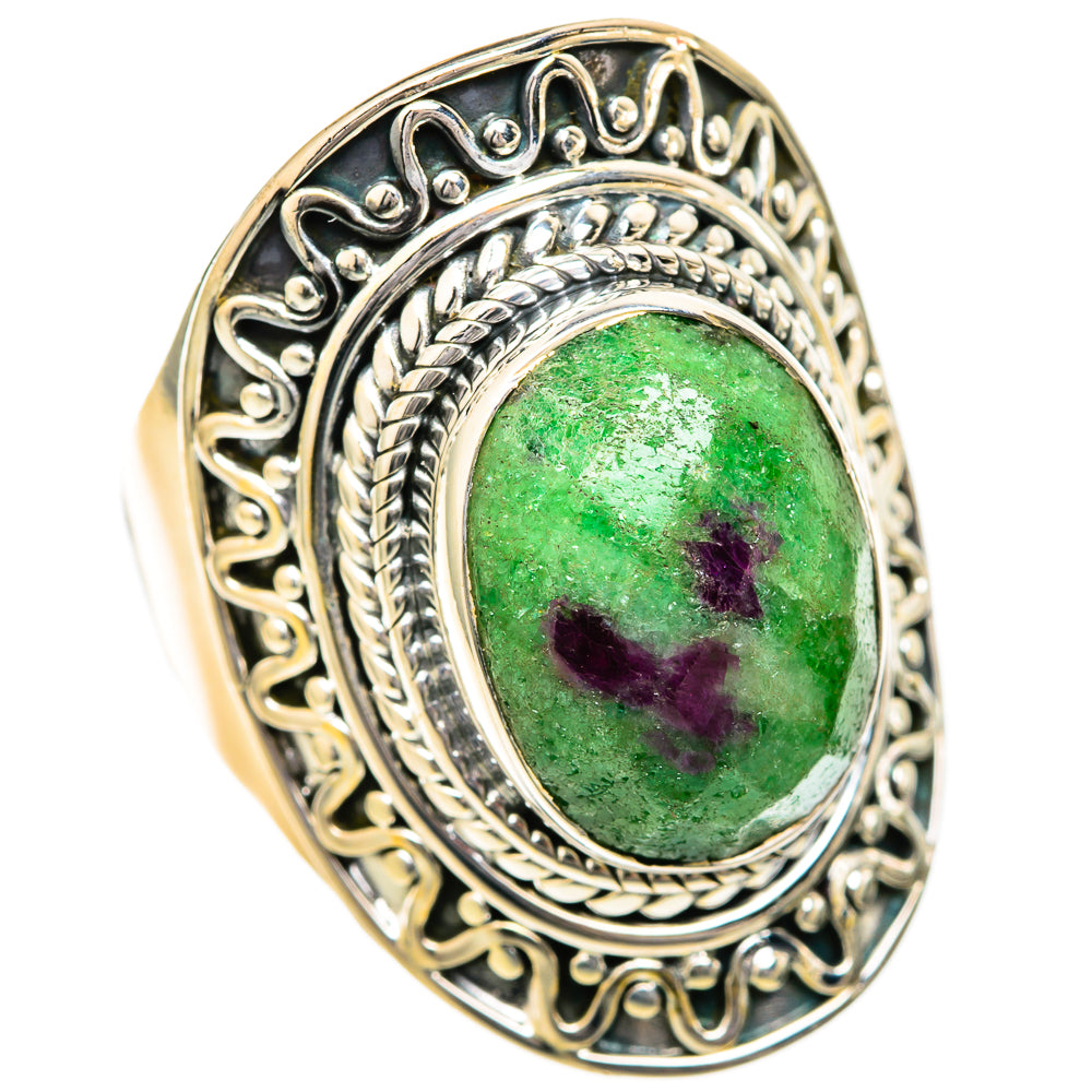 Ruby Zoisite Rings handcrafted by Ana Silver Co - RING104350 - Photo 2