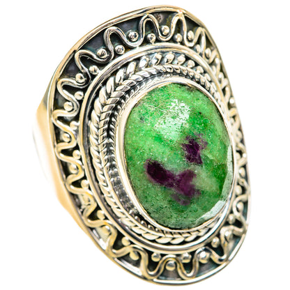 Ruby Zoisite Rings handcrafted by Ana Silver Co - RING104350 - Photo 2
