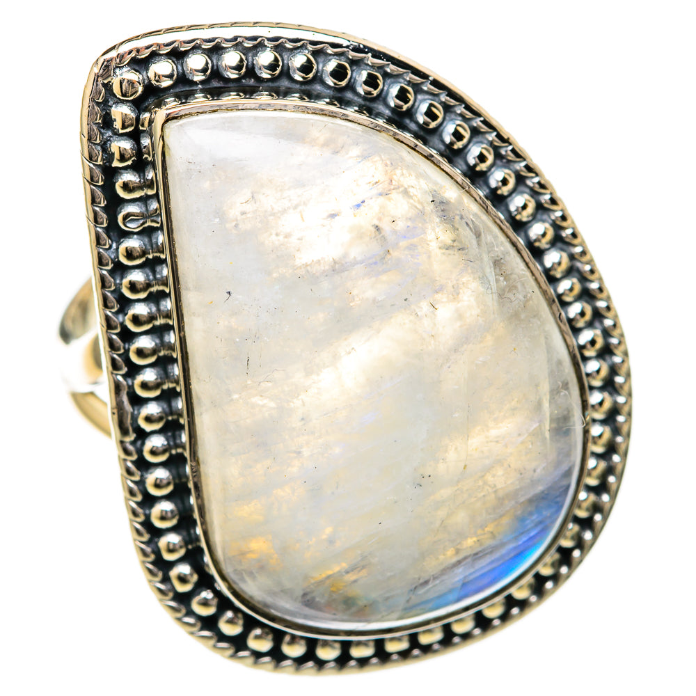 Rainbow Moonstone Rings handcrafted by Ana Silver Co - RING104370 - Photo 2